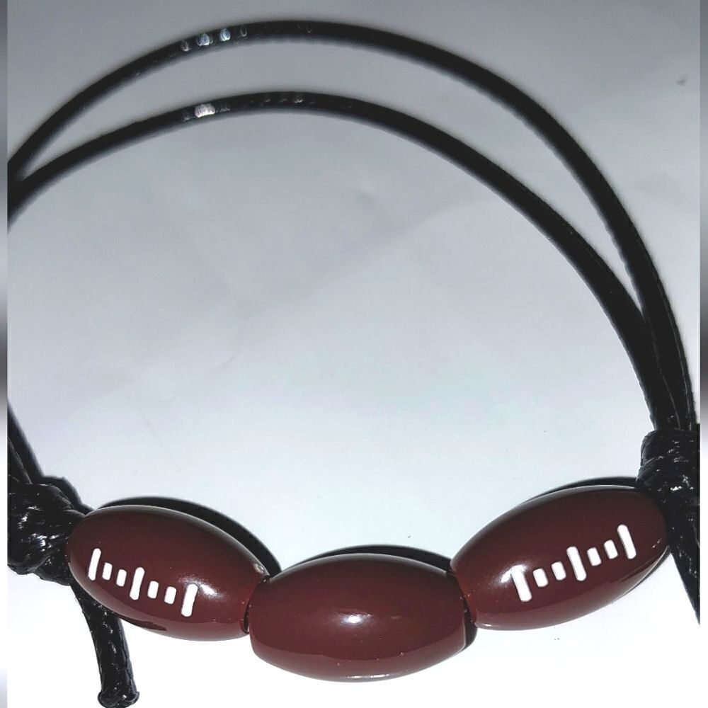 Unisex kids' football adjustable charm bracelet - Picture 2 of 5